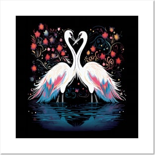 Whooping Crane Couple Valentine Posters and Art